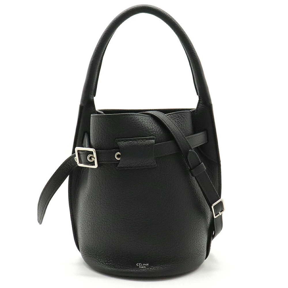 Celine Big Bag Bucket Handbag Shoulder Calf Leather Black